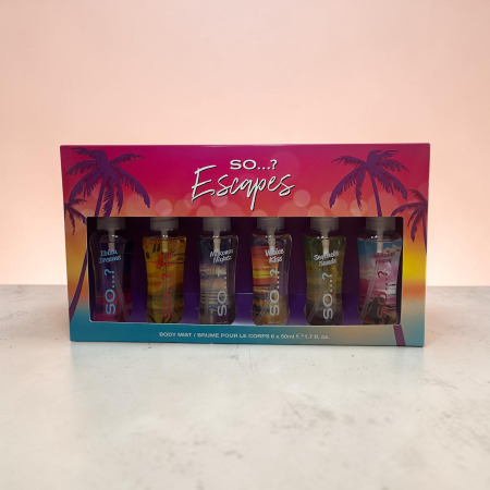 Coffret Brumes Parfumées Corps “Escapes” So…? – 6 x 50 ml